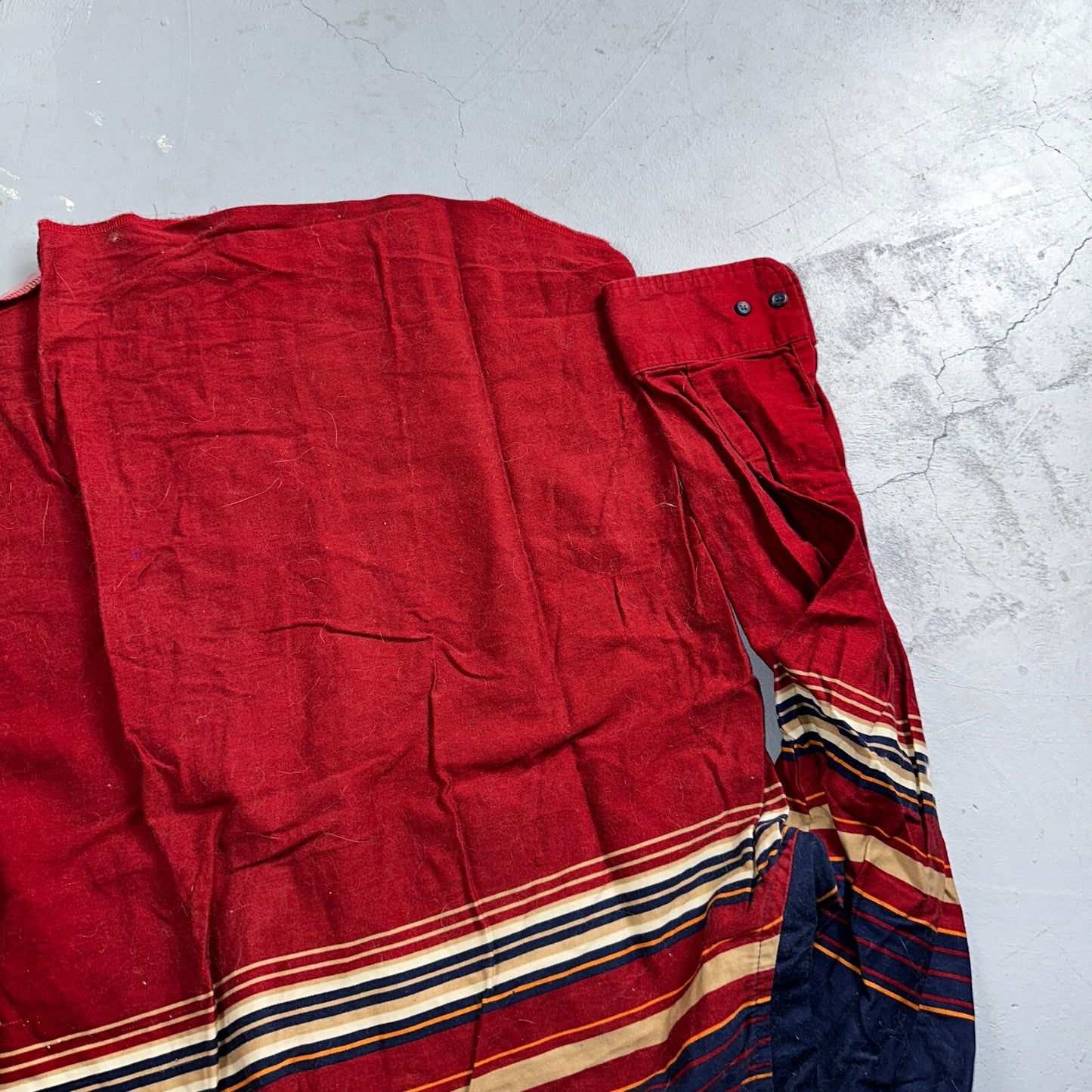 Wrangler Shirt VTG Mens 17 35 Red Blue Checked Long Tails Long Sleeve Aztec