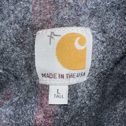 Carhartt VTG Jacket Mens L Tall Black Detroit J001 Blanket Lined USA J97 BLK