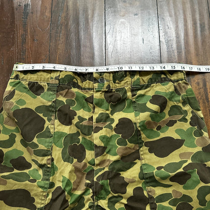Vintage 60s 70s Sears Frog Skin Camo Pants Talon Zip USMC WWII Military 32x29