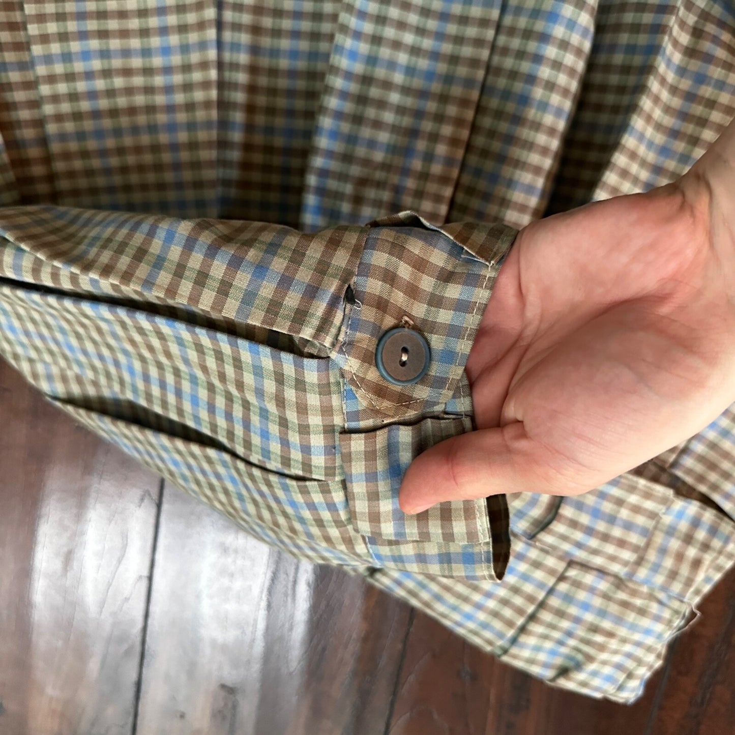 VTG USA Rockabilly Womens Dress Skirt 60s 70s Bottom Plaid Checker Pleated Cute