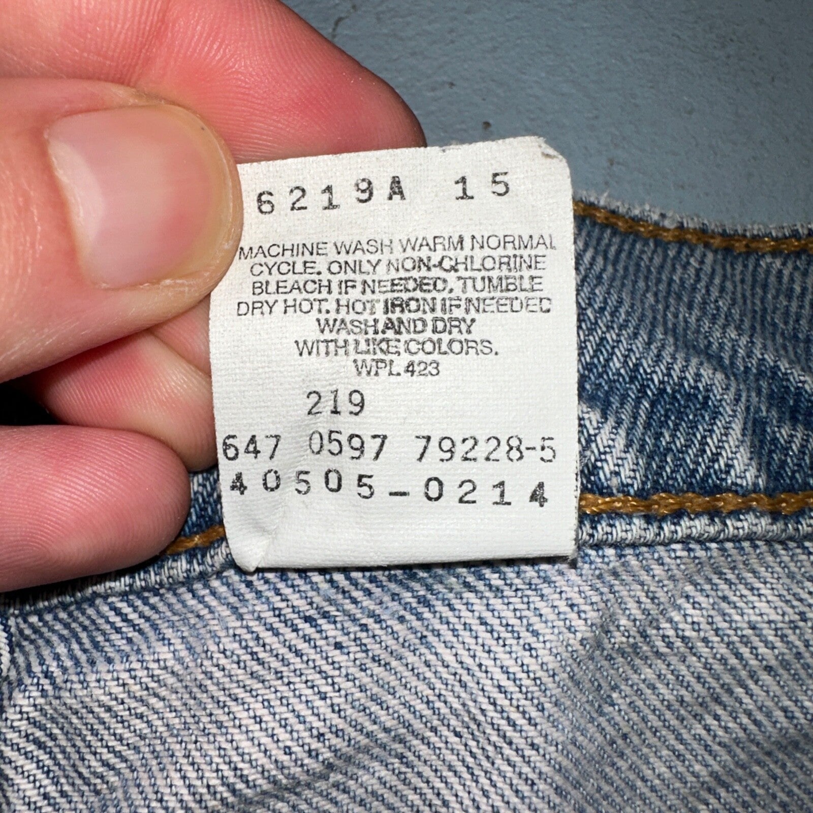 Levis 505 Vintage 90s Mexico Orange Tab Jeans 38x32 Blue Light Wash Act 36x30