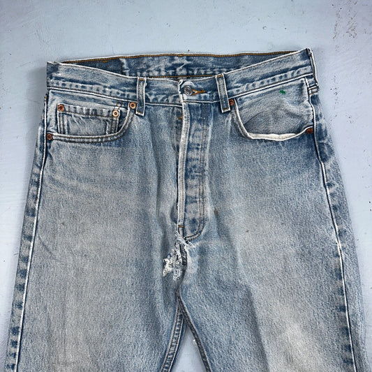 Levis 501 Vintage Y2K XX Straight Leg Jeans 33x36 Light Wash 2000s Act 31x31
