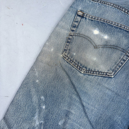Levis 501 Vintage 80s Redline Selvedge USA XX Jeans Light Wash Worn Act 35x30