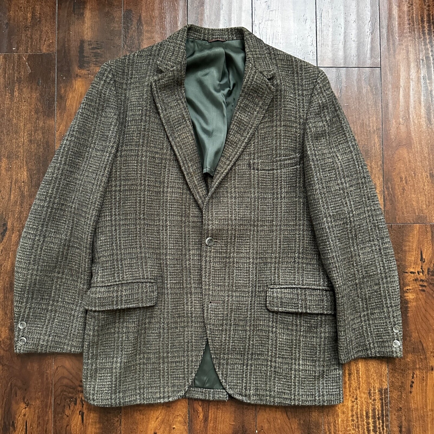 VTG Harris Tweed Sport Coat Mens 42 Scottish Wool Blazer Button Cricketer 70s