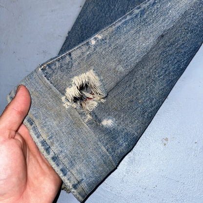 Levis 501 Vintage 80s Redline Selvedge USA XX Jeans Light Wash 34x36 Act 31x33