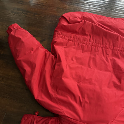 Vtg. Eddie Bauer Goose Down Red Snow Insulated Heavy Hooded Jacket 80s M Korea