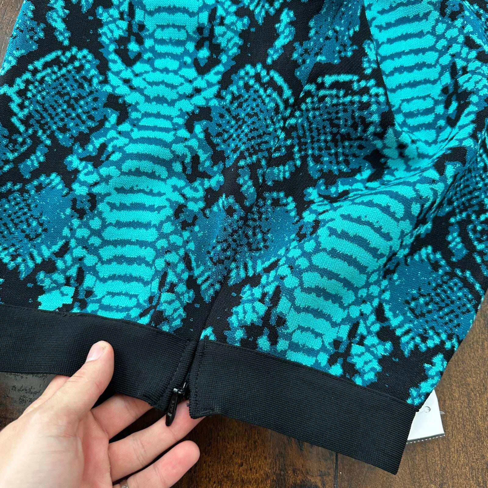 Vintage Yoga Crazy Print Hippie Boot Cut Beach Teal Green Black Gym 90s Y2K