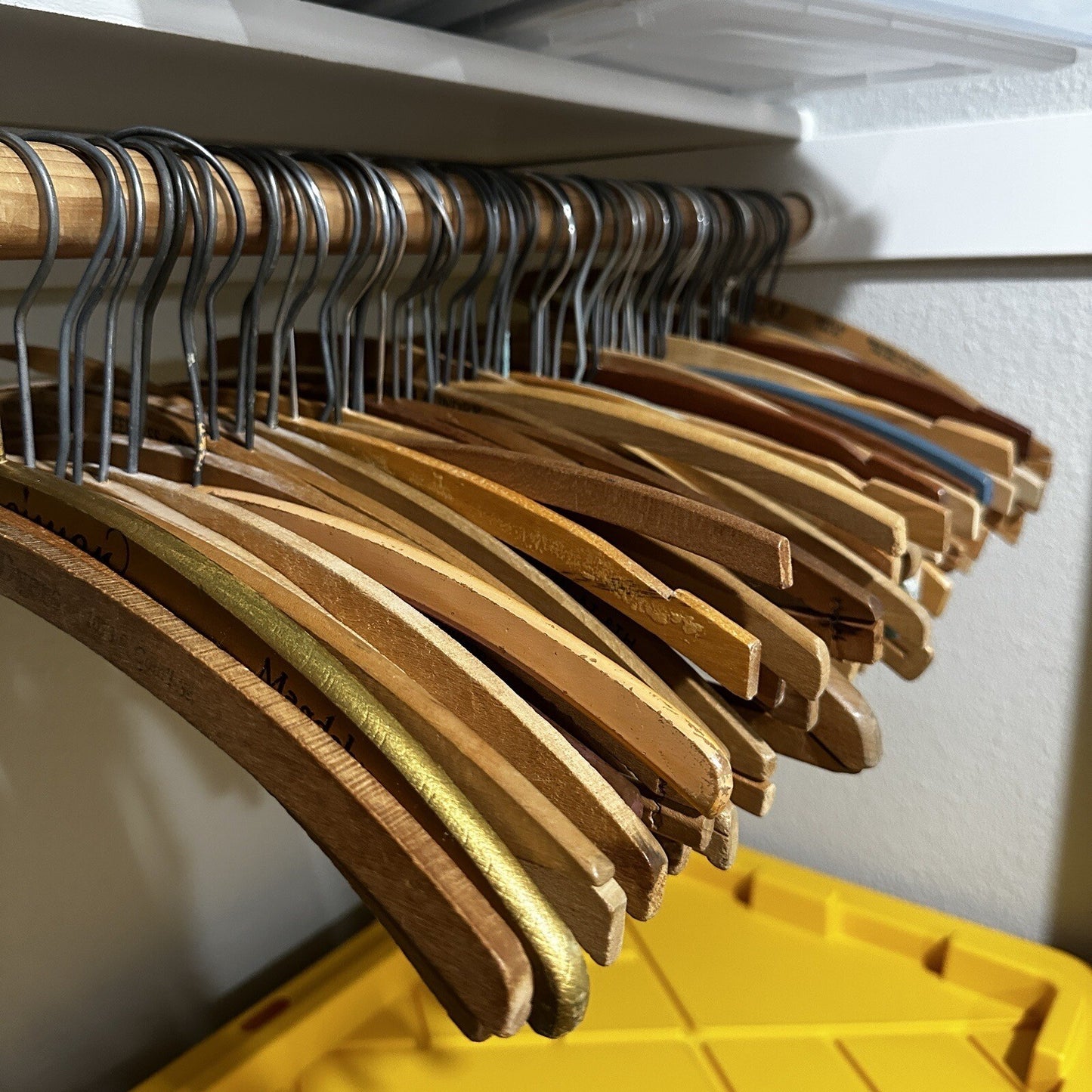 Vintage USA Wood Clothing Hangers Ads Dry Cleaners Laundry 1940s-60s ONLY ONE!