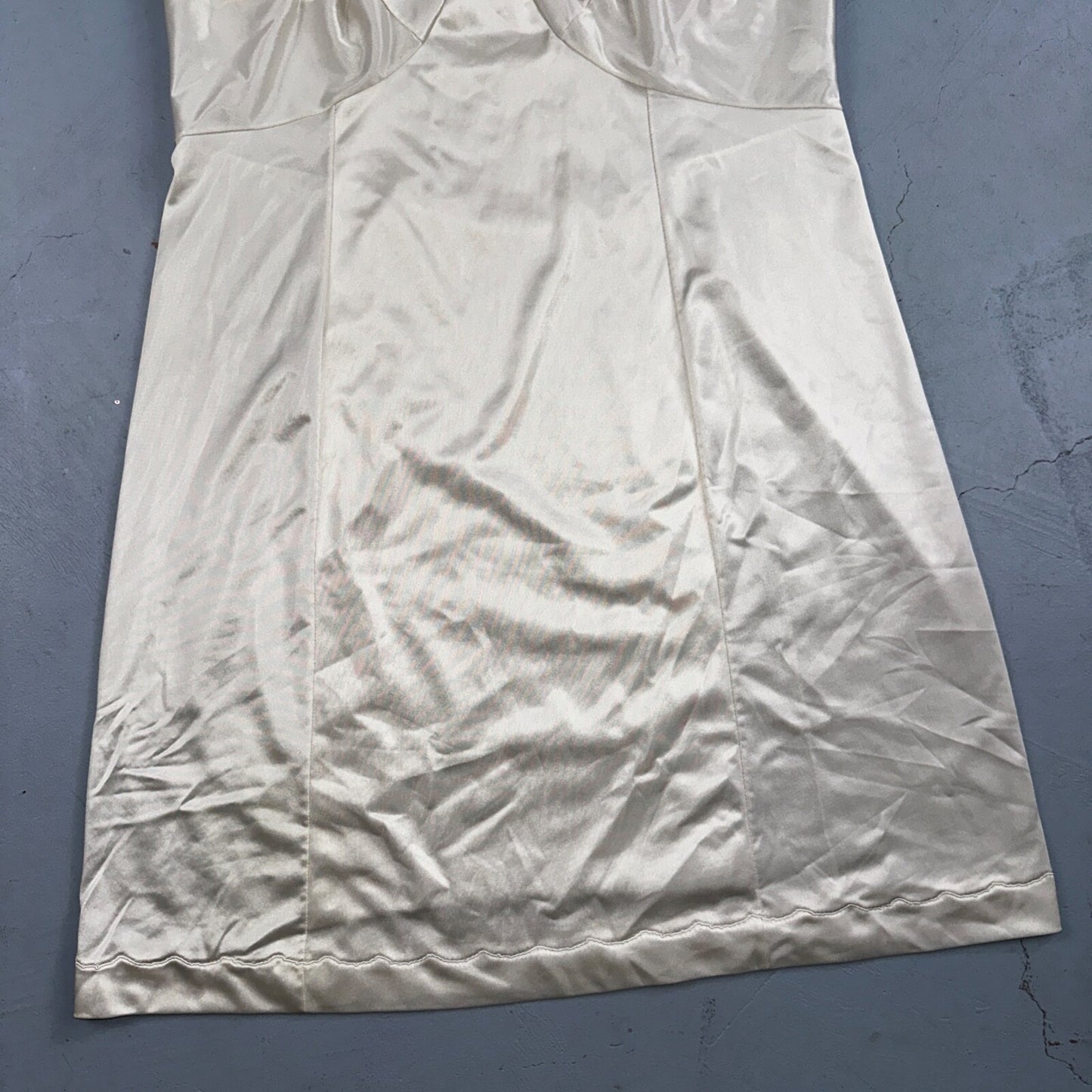 Vintage 1970s Sears Lingerie Slip Dress Sleepwear Full Sweep Nightgown Lace 70s