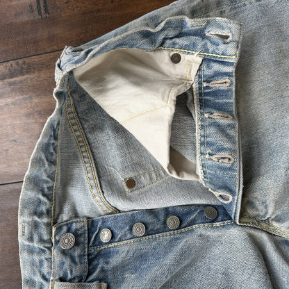Levis 501 XX Big E True Vintage 50s Redline Hidden Rivets Jeans 1950s 60s 26x26