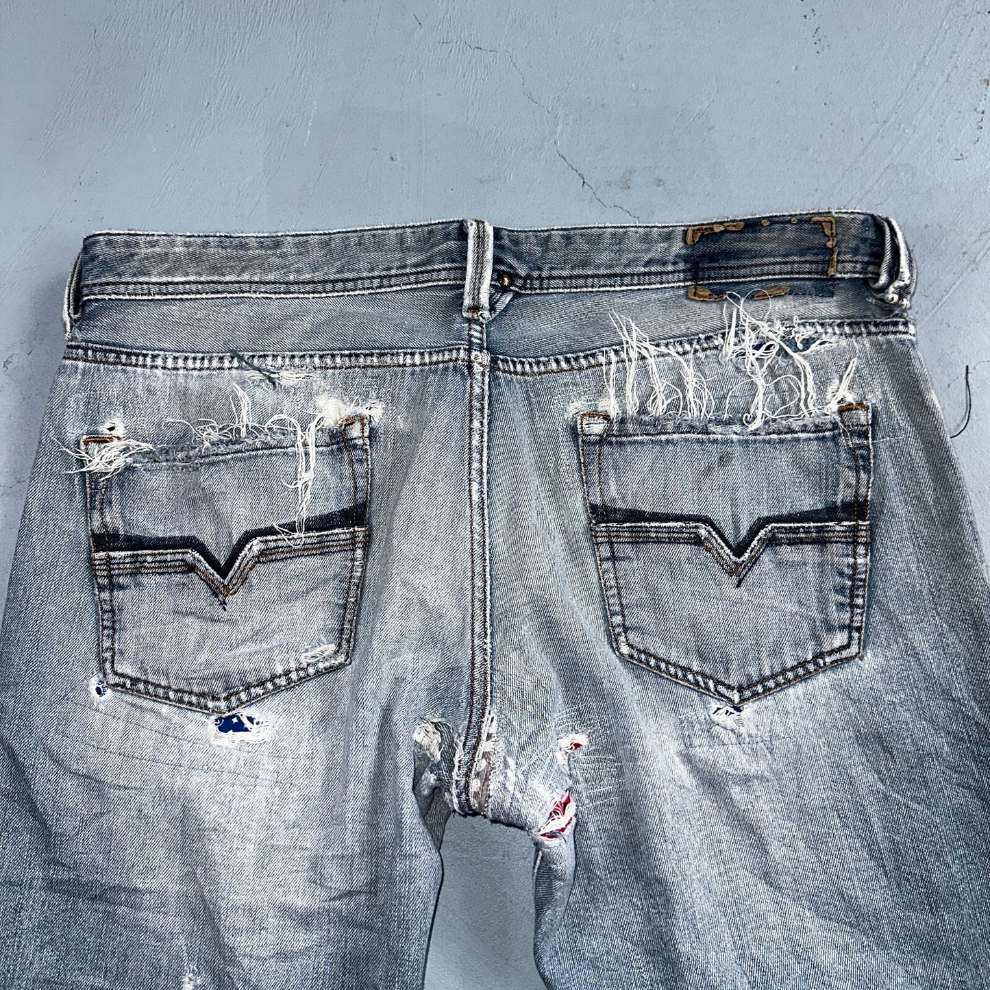 Diesel Larkee Bootcut Stretch Jeans Mens 36x30 Blue Straight 008M2 Whisker Italy