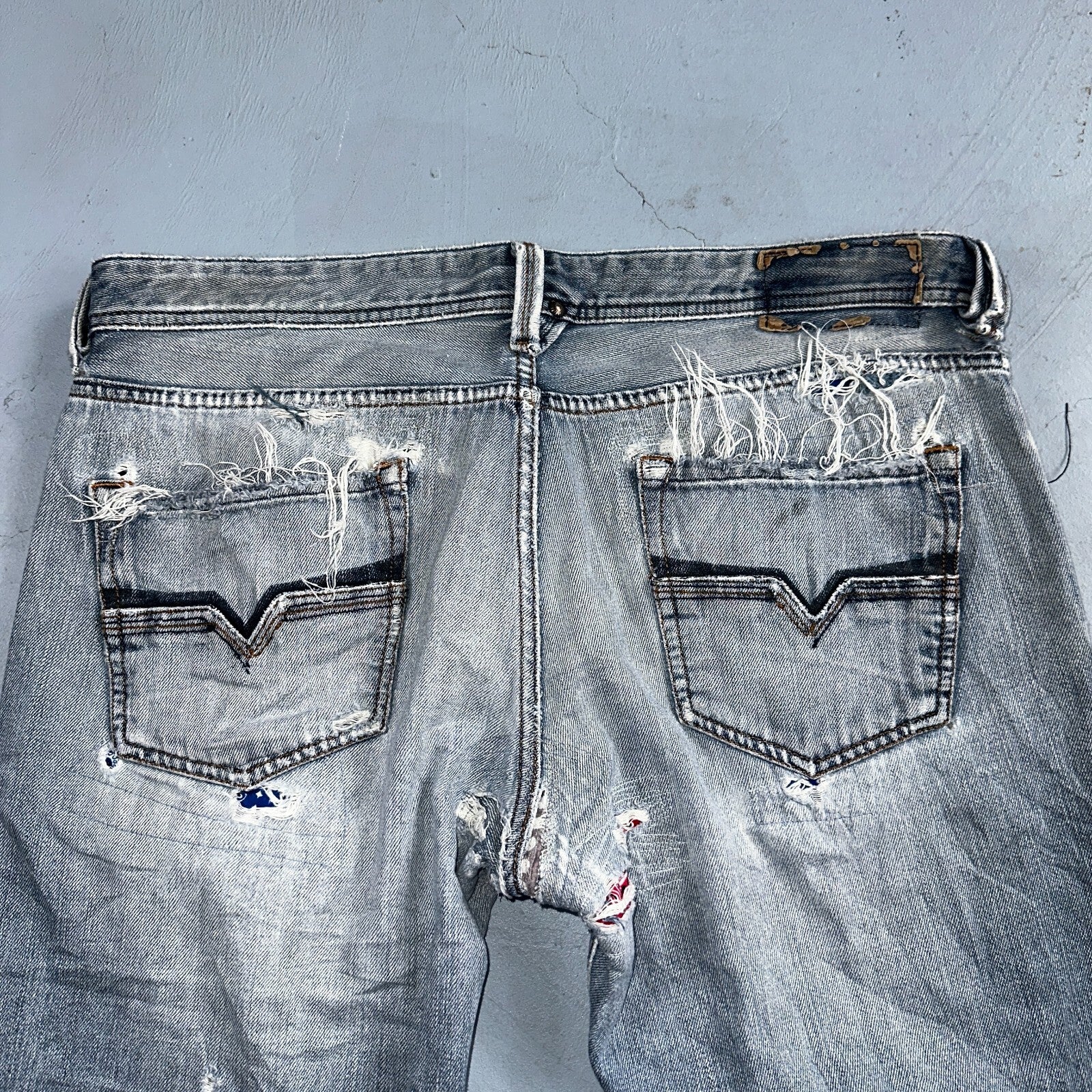 Diesel Larkee Bootcut Stretch Jeans Mens 36x30 Blue Straight 008M2 Whisker Italy