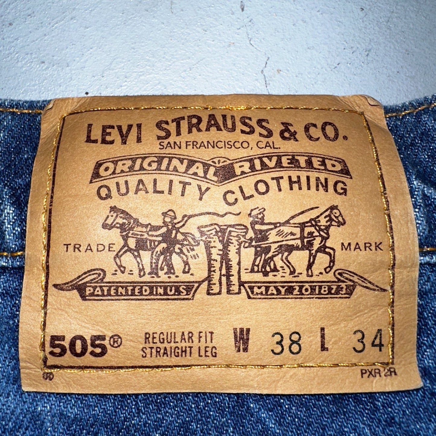 Levis 505 Vintage 90s USA Orange Tab Jeans 38x34 Blue Med Wash 501 Act 36x34