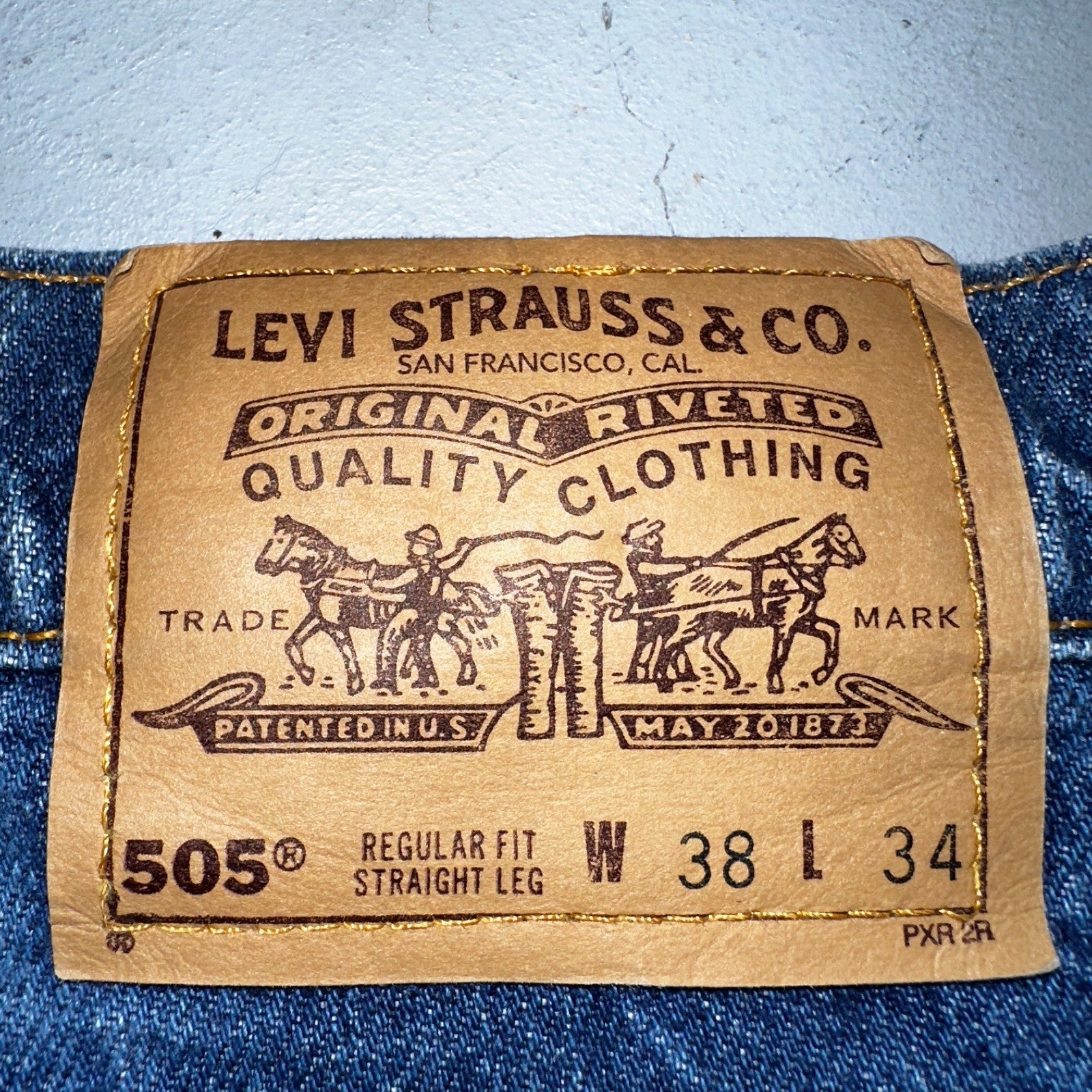 Levis 505 Vintage 90s USA Orange Tab Jeans 38x34 Blue Med Wash 501 Act 36x34
