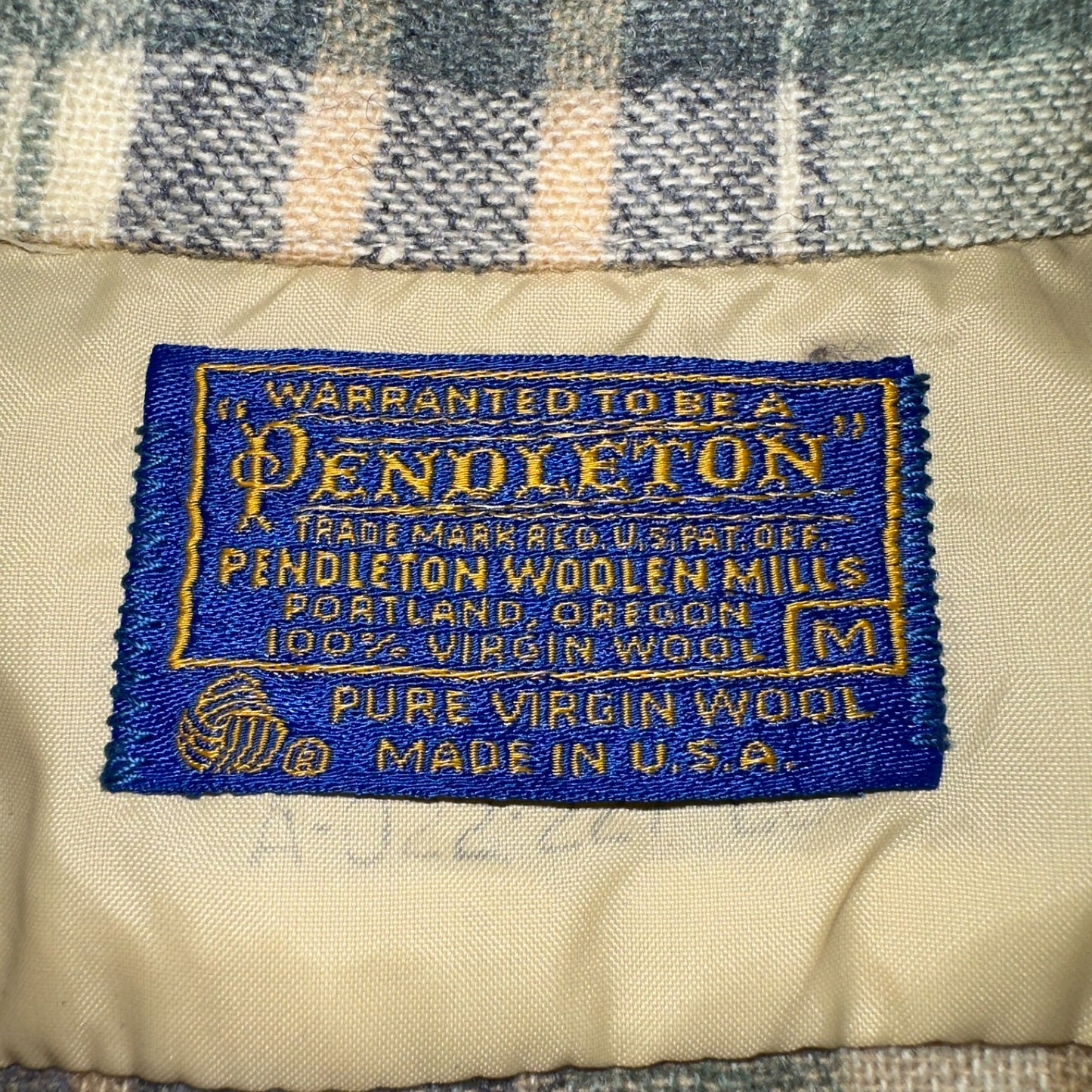 Pendleton VTG Board Shirt Plaid 100% Wool Button Down Size M Plaid 1970s Camp