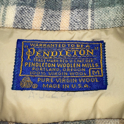 Pendleton VTG Board Shirt Plaid 100% Wool Button Down Size M Plaid 1970s Camp