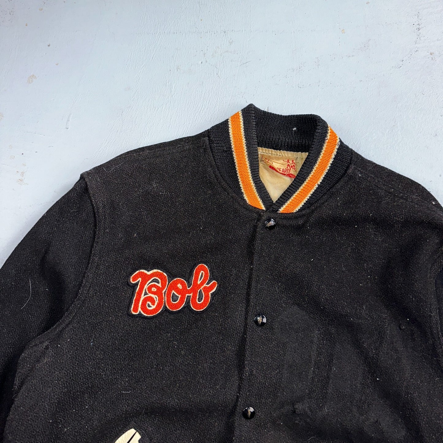VTG Bill Beard Varsity Leather Letterman 60s Jacket L Portland USA Salem BOB