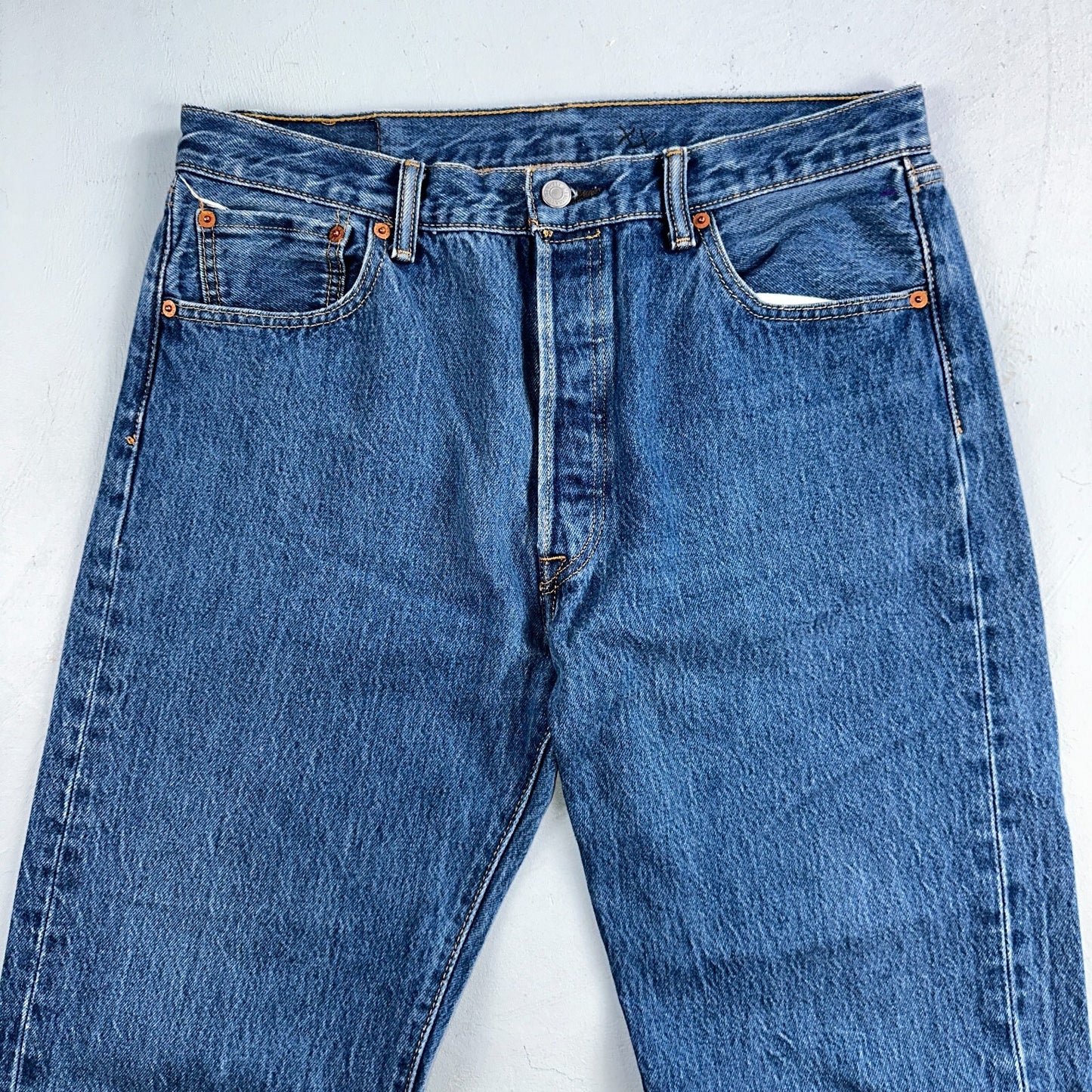 Levis 501 Y2K XX Straight Leg Jeans Blue VTG Med Wash 36x38 Act 33x33