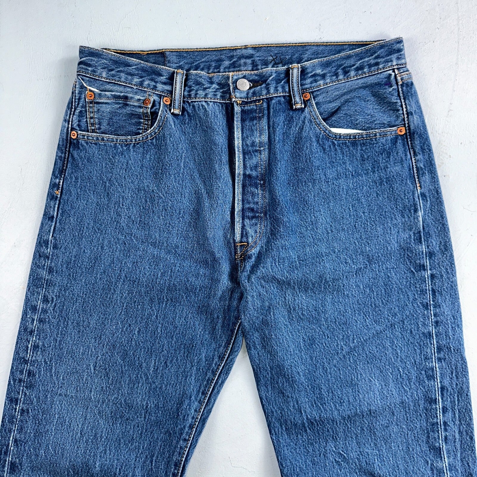Levis 501 Y2K XX Straight Leg Jeans Blue VTG Med Wash 36x38 Act 33x33