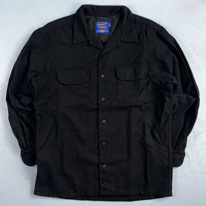 Pendleton Original Board Shirt BLACK 100% Wool Button Down Men’s Size L Long VTG