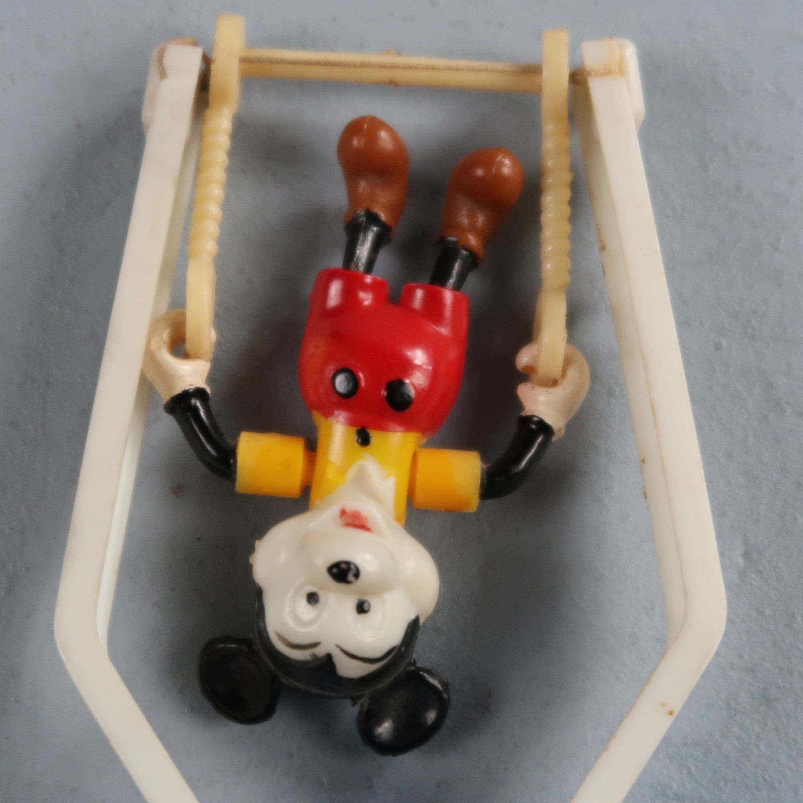 Kohner 1960 Mickey Mouse Tricky Trapeze Push Puppet Toy Vintage Disney No. 4995