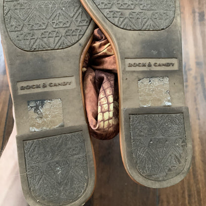 Rock & Candy By Zigi Size 8 Women’s Brown Gold Detailed Cheetah Sandals Wrap