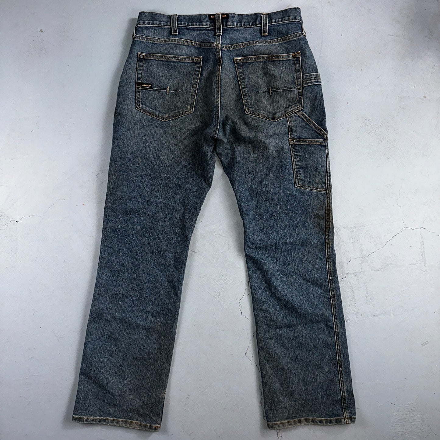 Ariat Rebar Jeans Men's 35x34 Blue M4 Workhorse Edge Boot Cut Western