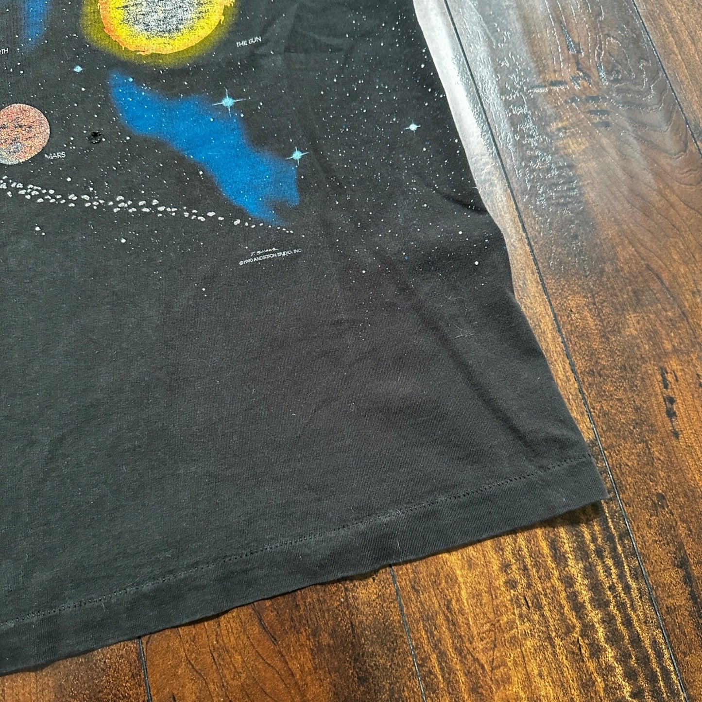 Galaxy Milky Way Earth 90s VTG T Shirt Single Stitch Saturn Planets Cool Space
