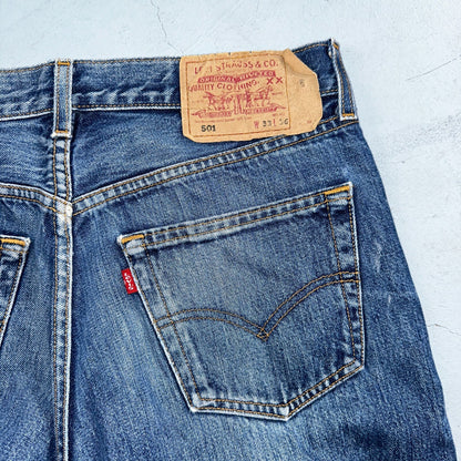 Levis 501 Vintage 90s XX Straight Leg Jeans Y2K Med Wash 33x36 Act 32x34