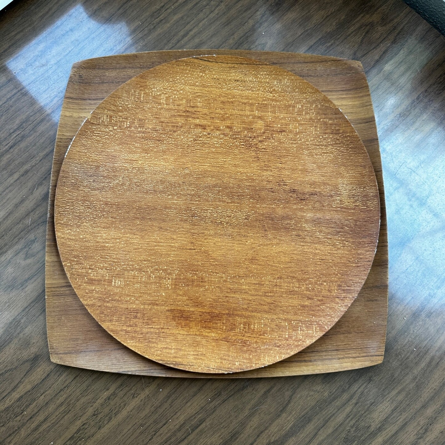 Shigemichi Aomine Teak Tray Plate Japan MCM Eames Nelson Round And Square Lot 2