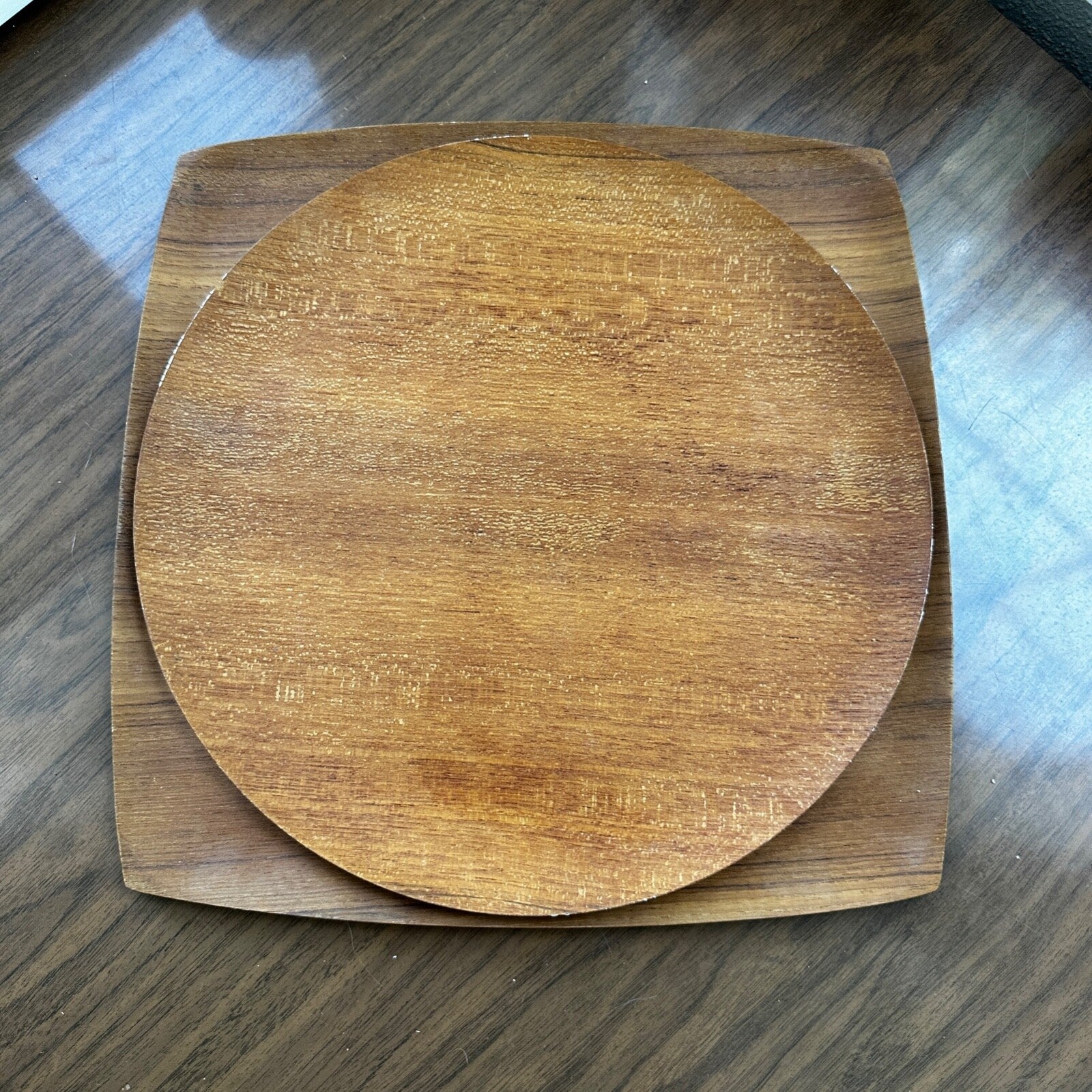 Shigemichi Aomine Teak Tray Plate Japan MCM Eames Nelson Round And Square Lot 2
