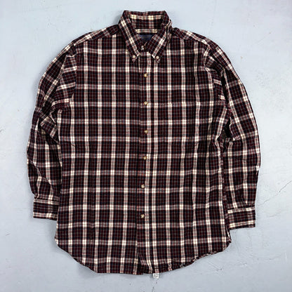 Vintage Pendleton Shirt Mens M Wool Plaid Flannel USA Button 1970s 70s Red