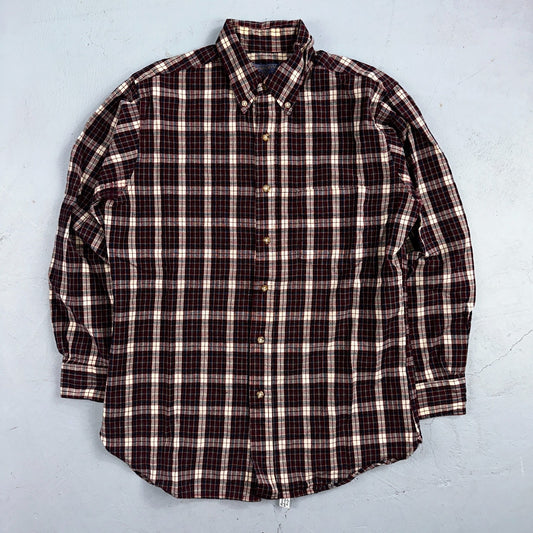 Vintage Pendleton Shirt Mens M Wool Plaid Flannel USA Button 1970s 70s Red
