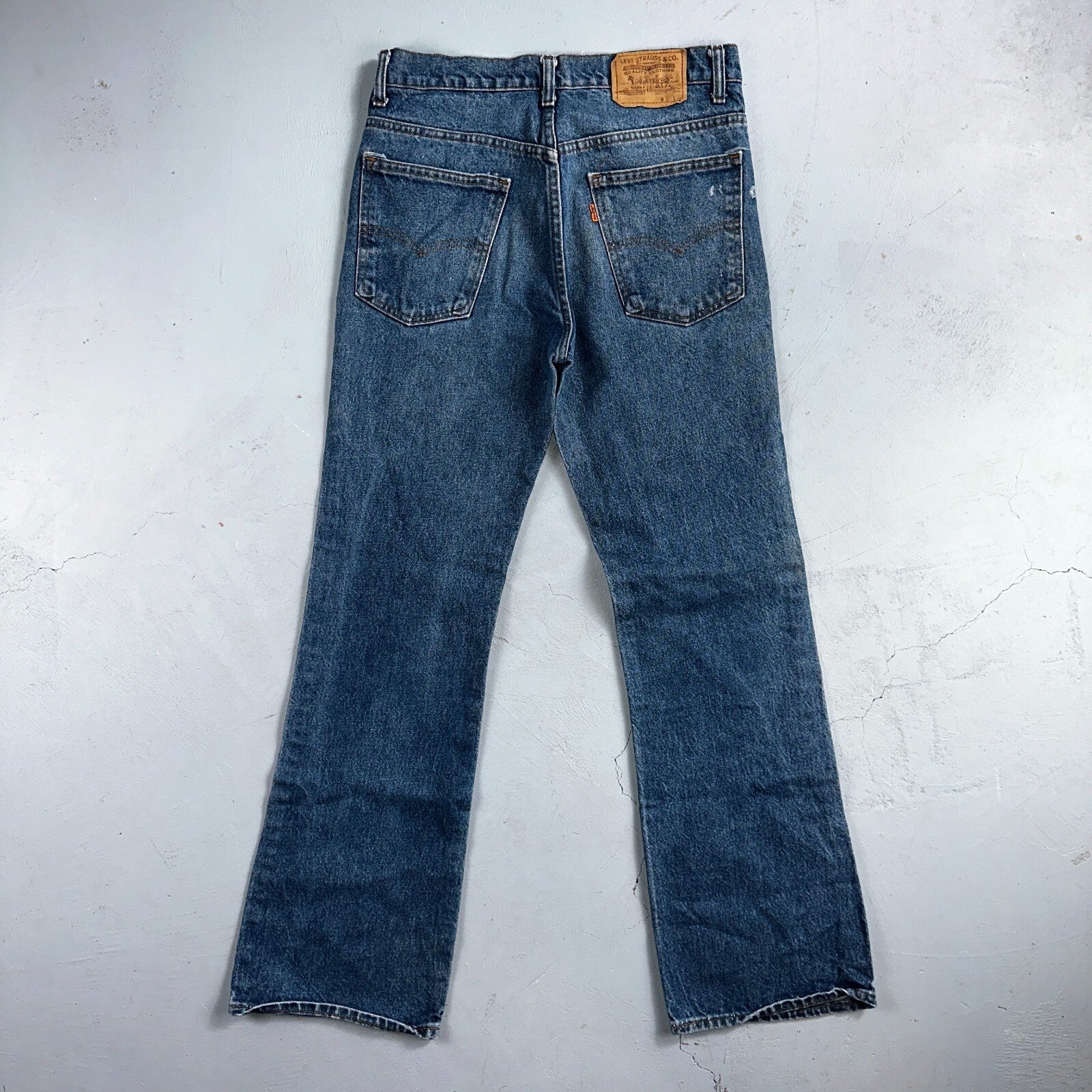 Levis 517 Vintage 80s USA Orange Tab Bootcut Flare Blue Worn Jeans Act 31x30