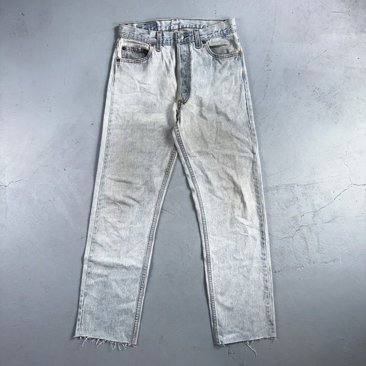 Levis 501 Vintage 90s USA XX Straight Leg Jeans Blue Light Wash 30x34 Act 28x29