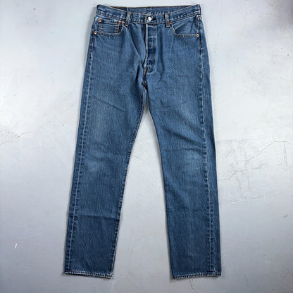 Levis 501 Y2K XX Straight Leg Jeans Blue VTG Med Wash 36x38 Act 33x33
