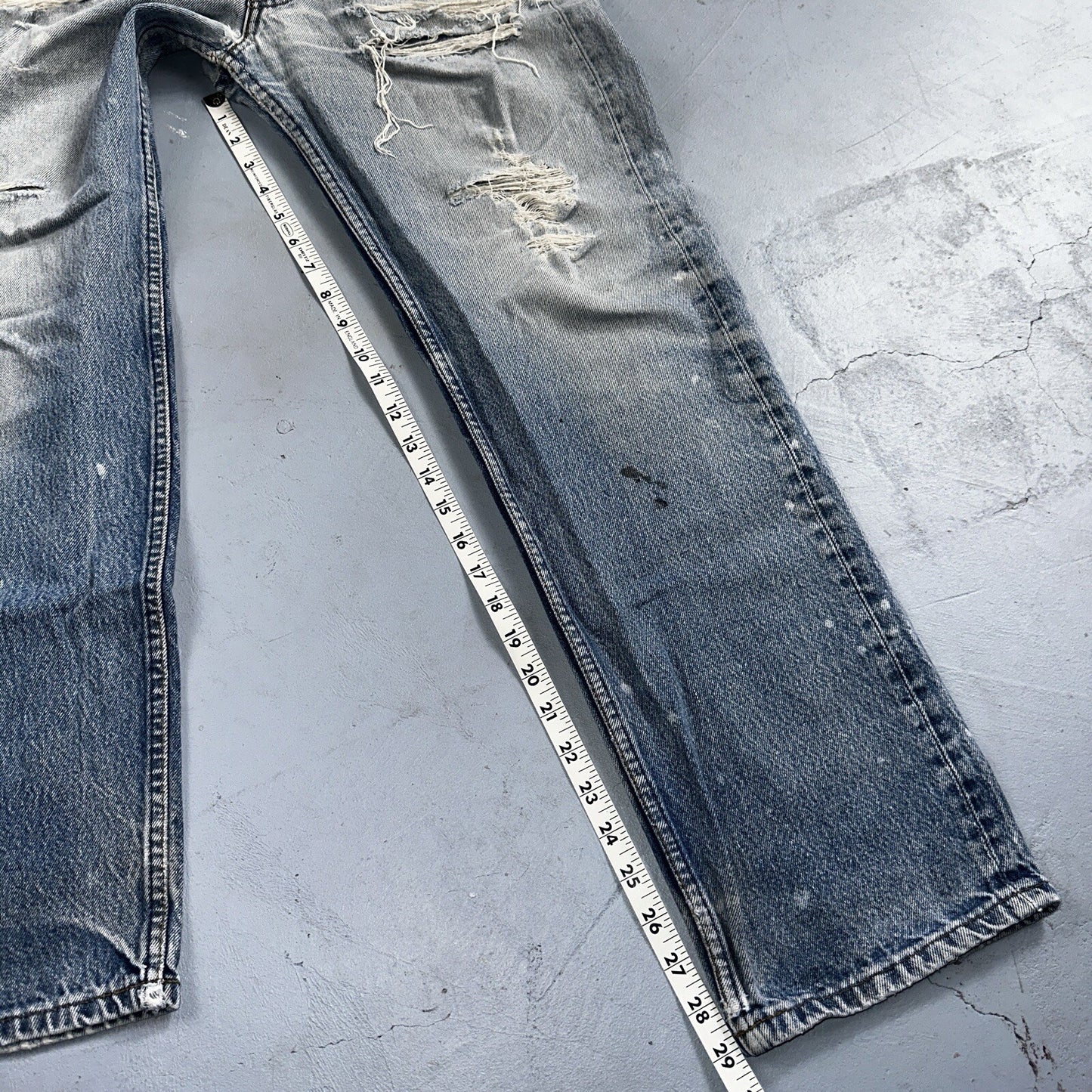 Levis 501 Vintage 90s USA XX Straight Leg Jeans 35x33 Light Wash Act 32x29