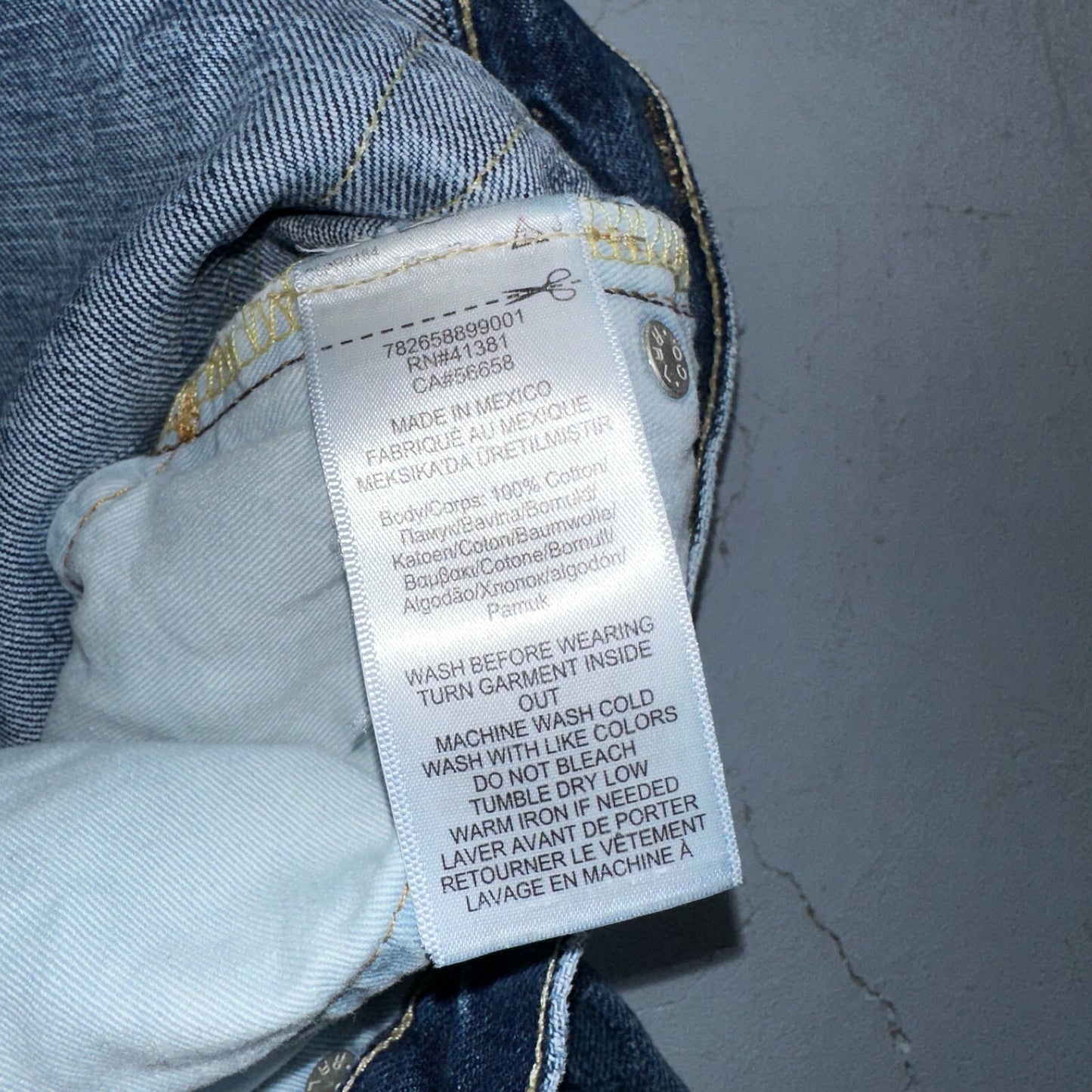 RRL Denim Zip Fly Slim Double RL Mens Jeans Mexico Sz 31x34 Med Wash RN 41381