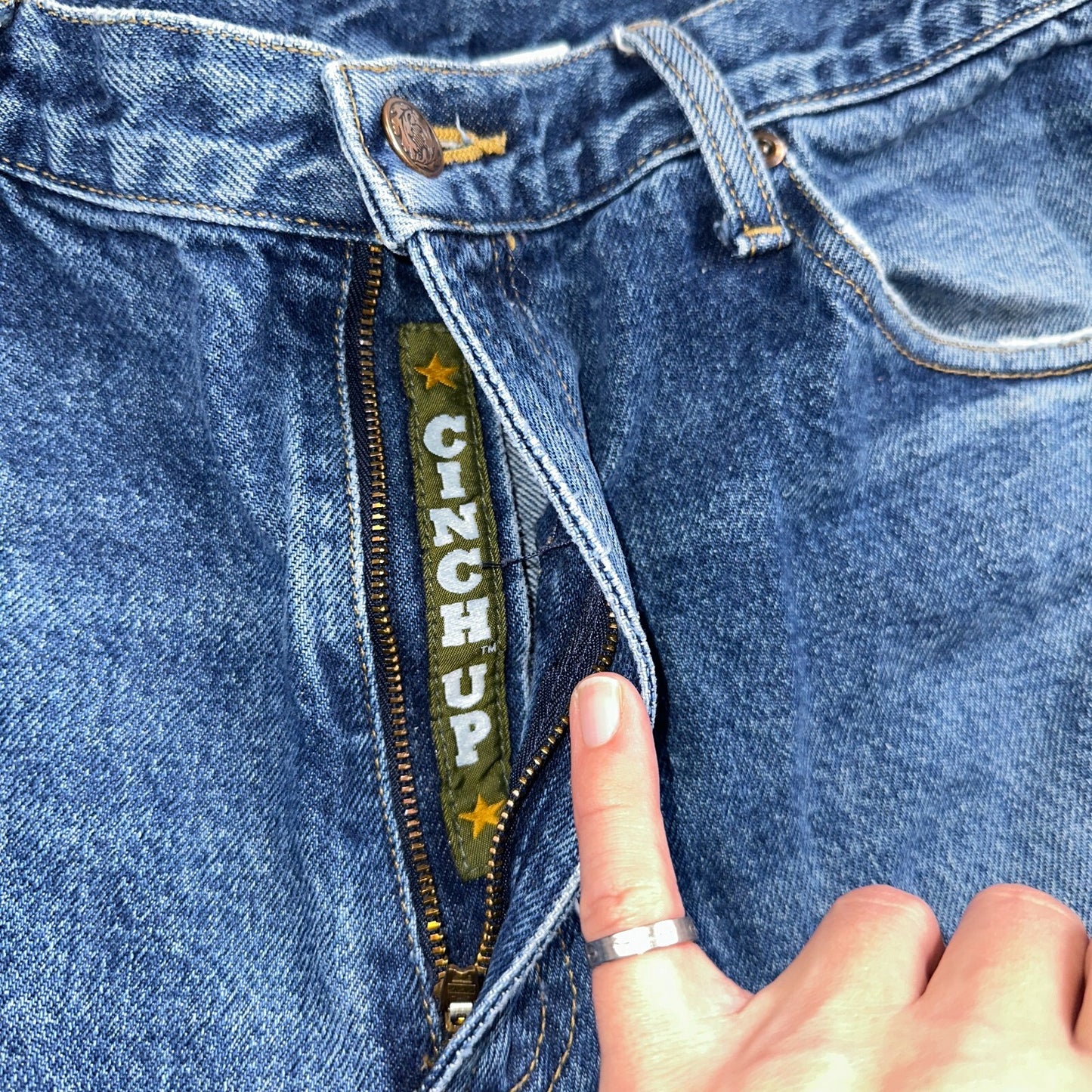 CINCH Slim Leg Jeans Men’s 34X34 Blue Wash Denim Western VTG 90s Cowboy