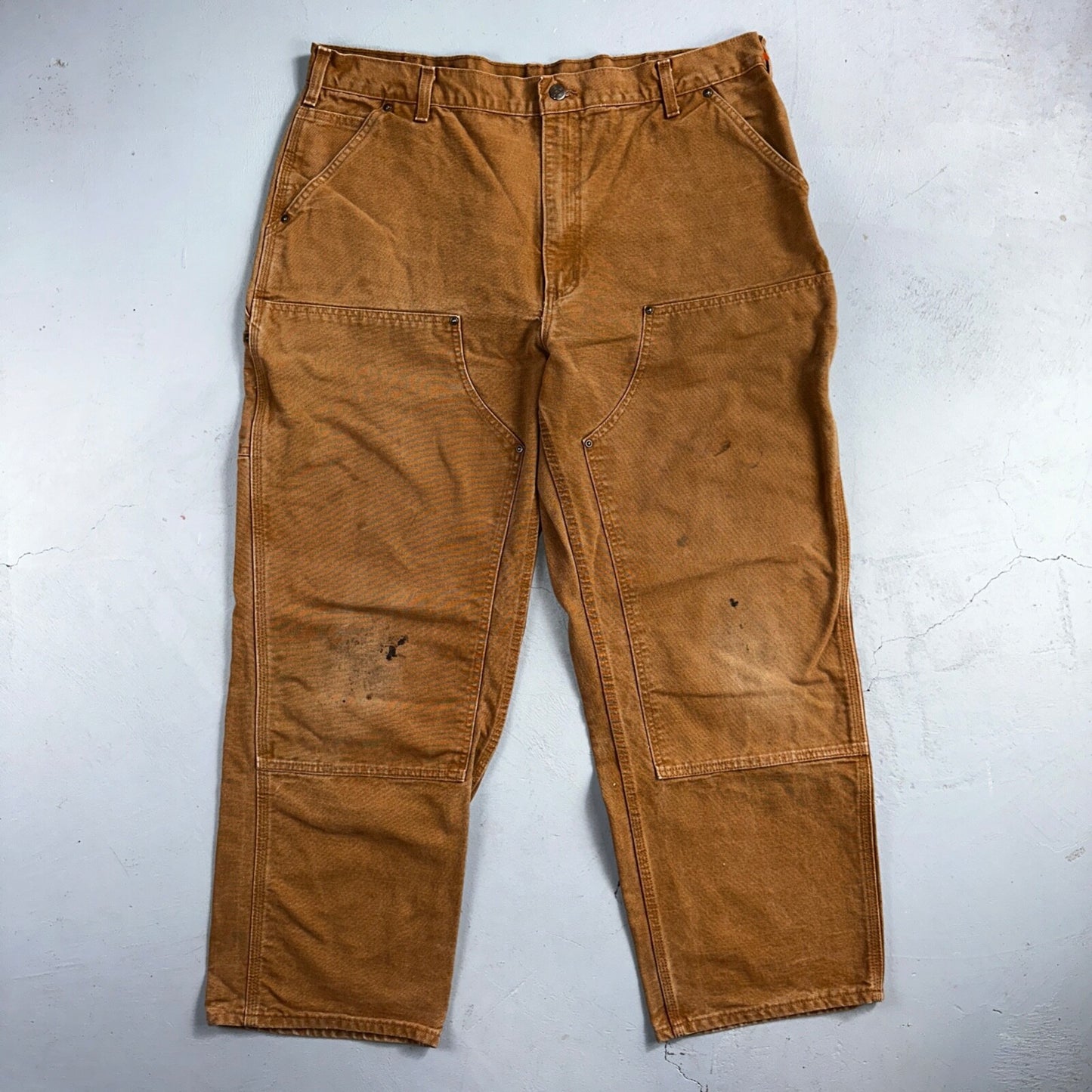 Carhartt VTG Double Knee Carpenter Pants B01 B136 BRN Brown 40x30 Act 38x29