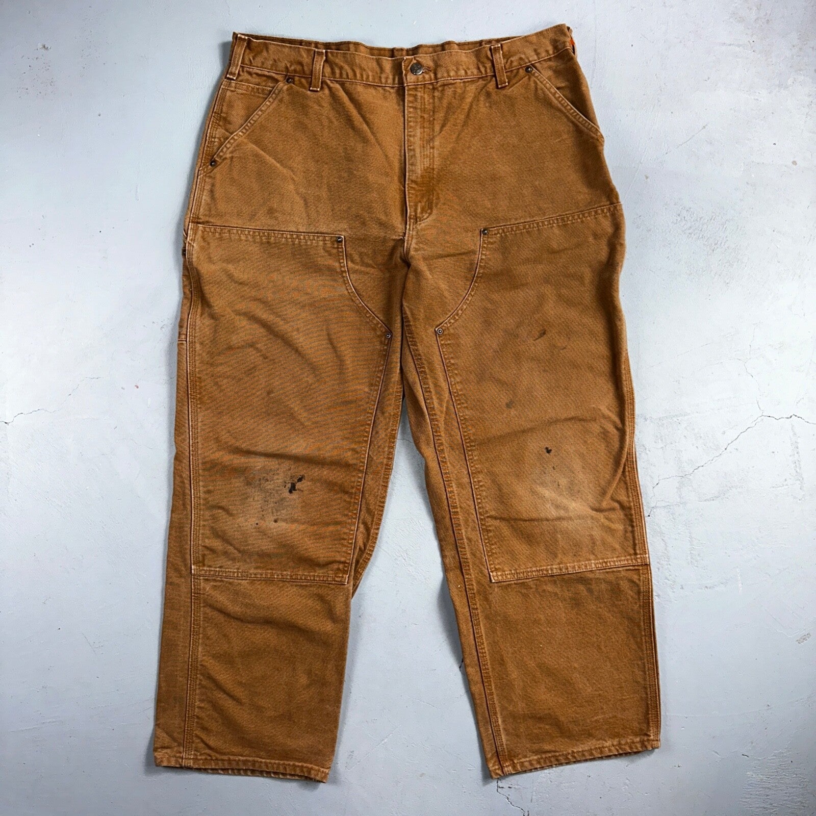 Carhartt VTG Double Knee Carpenter Pants B01 B136 BRN Brown 40x30 Act 38x29