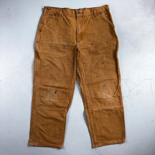 Carhartt VTG Double Knee Carpenter Pants B01 B136 BRN Brown 40x30 Act 38x29