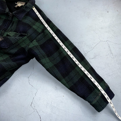 Vintage Codet Mens Shirt Jacket Plaid Blue Green Mackinaw Wool Shacket Size L