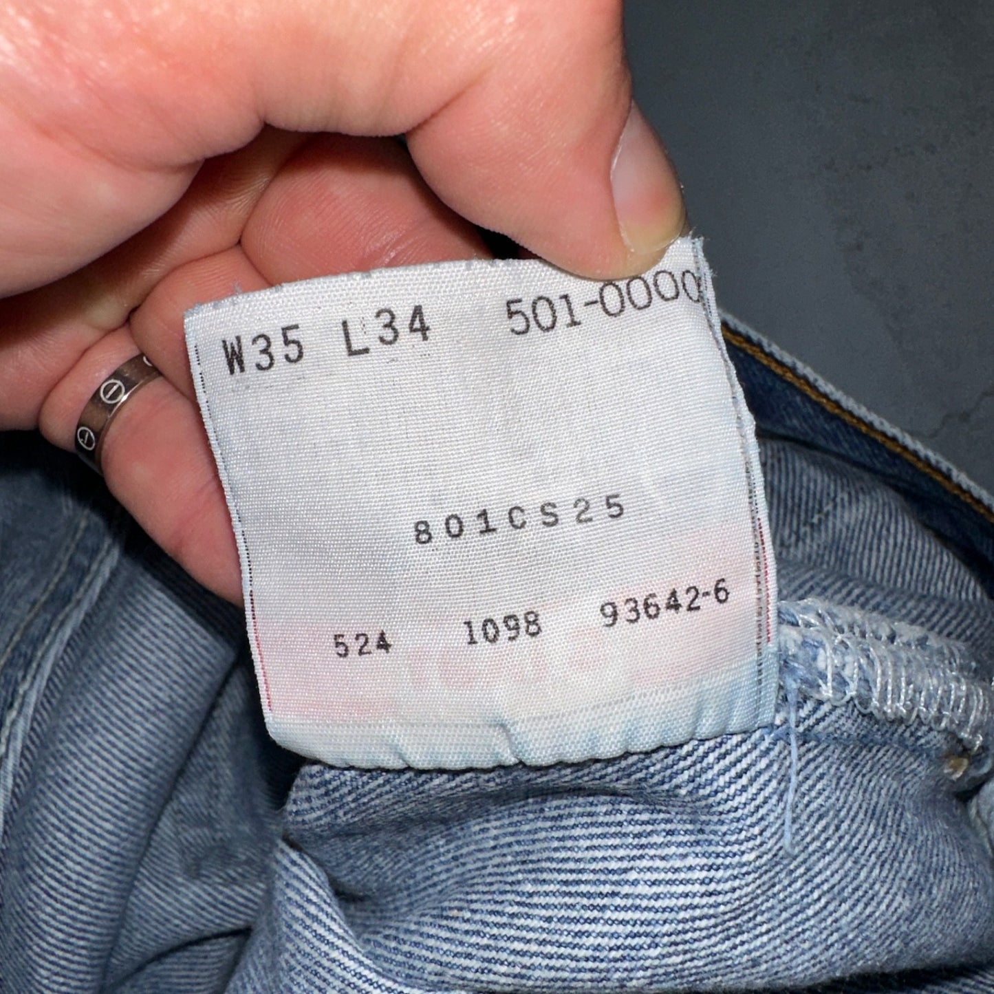 Levis 501 Vintage 90s USA XX Straight Leg Jeans Blue Med Wash 35x34 Act 32x30