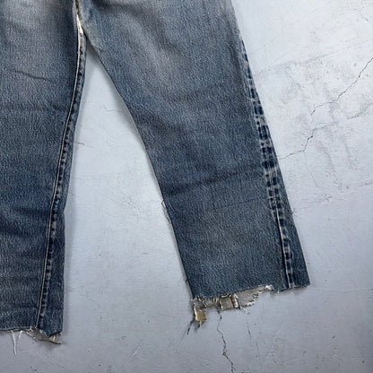Levis 501 Vintage 80s Redline Selvedge USA XX Jeans Light Wash Capri Act 30x25