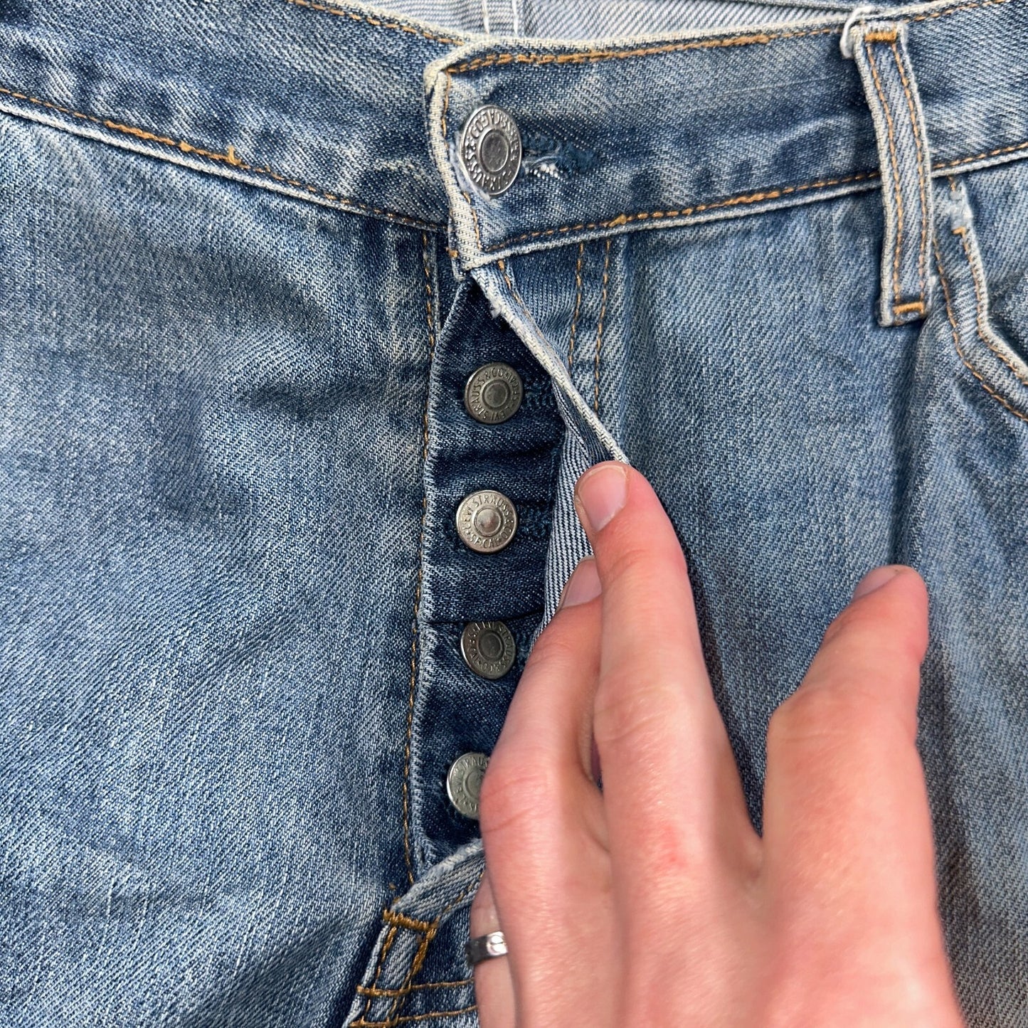 Levis 501 Y2K XX Straight Leg Jeans Blue VTG Med Wash 38x36 Act 38x32