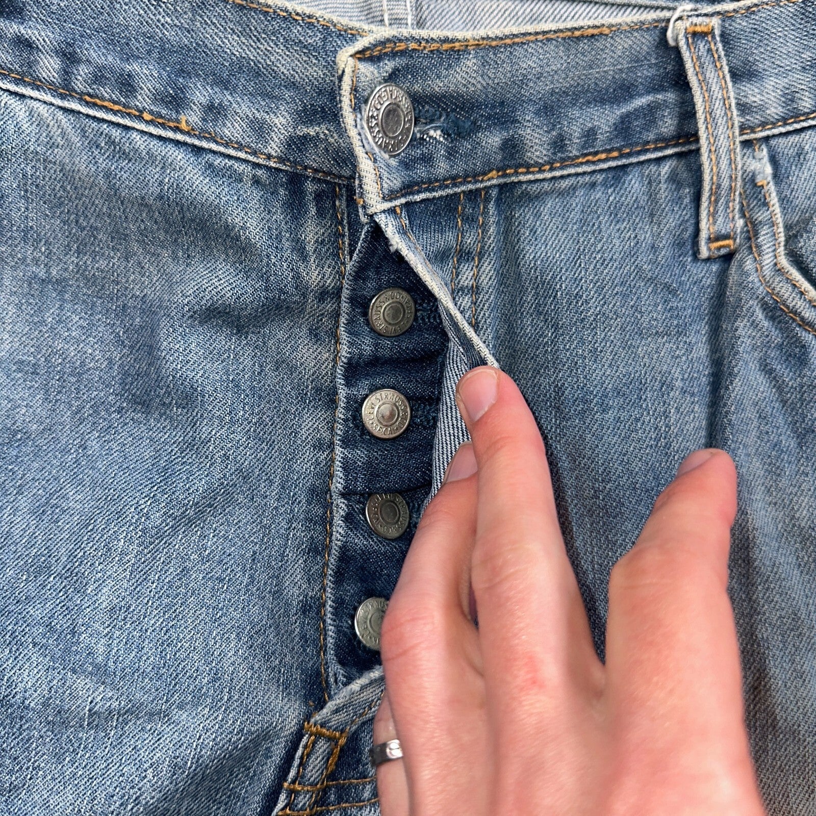 Levis 501 Y2K XX Straight Leg Jeans Blue VTG Med Wash 38x36 Act 38x32