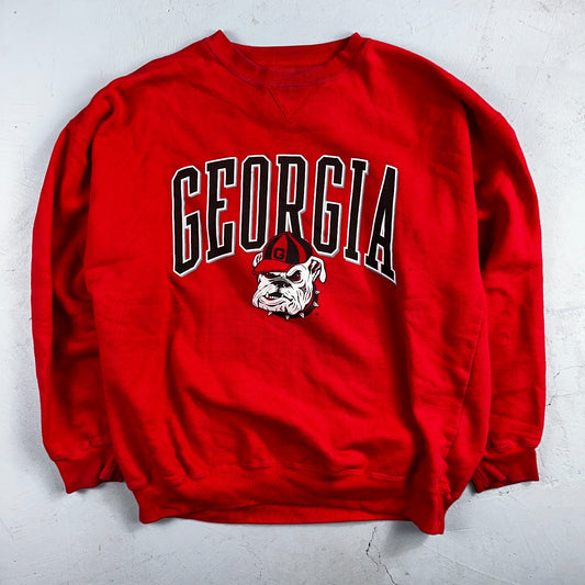 Vintage Georgia Bulldogs Sweatshirt XL Gear for Sports Red Crewneck College