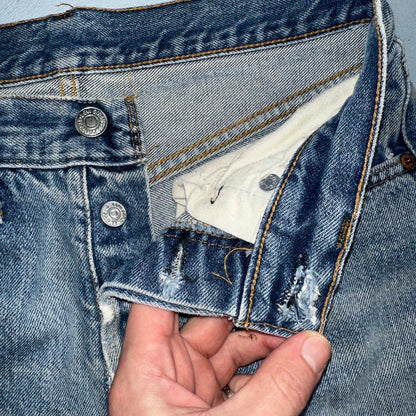 Levis 501 Vintage 80s Redline Selvedge USA XX Jeans Light Wash 30x36 Act 27x31