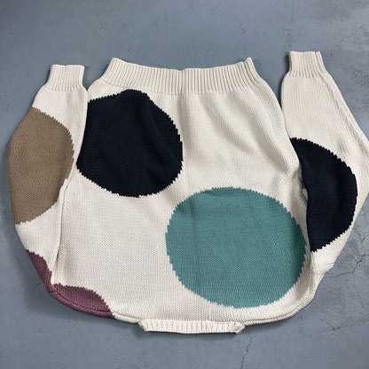 Perry Ellis VTG Atomic Pullover Sweater Womens M Multicolor Abstract Ski Cotton